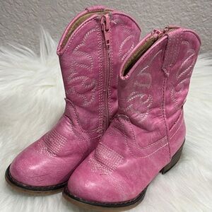 Silver Canyon Girls Vibrant Pink Cowboy Boots